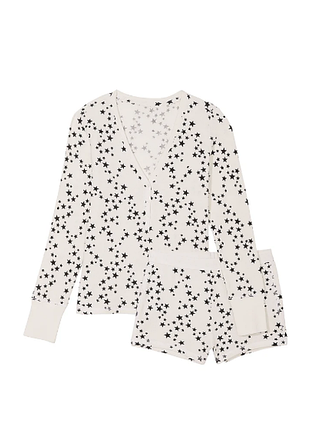 Victorias secret пижама реглан и шорты short pajama set white stars