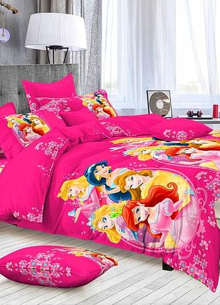 Полуторный комплект детского постельного белья принцесса. бязь, коттон, розовый