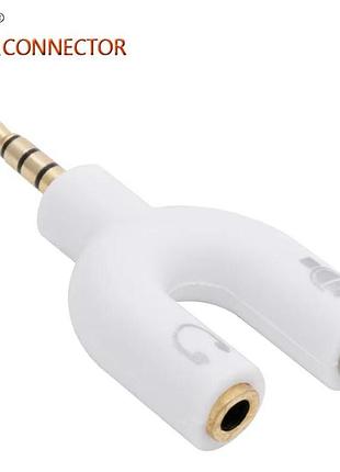 Переходник миниджек 3.5mm двойник миниджек для гарнитуры
