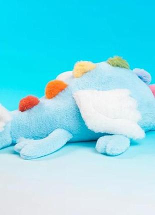 Мягкая игрушка дракон 100 см голубой