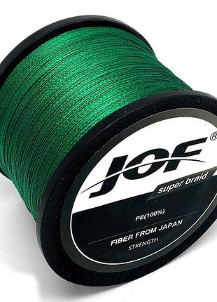 Плетеная нить jof, 300 м, 0,12 мм, зеленая, четырехжильный шнур для рыбалки