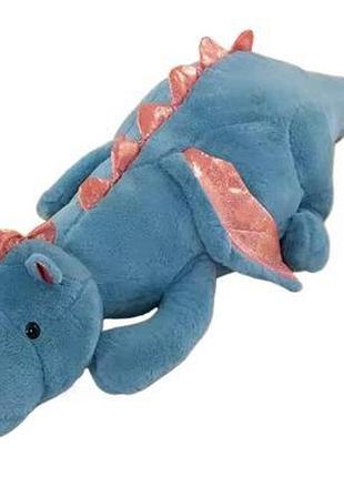 Мягкая игрушка дракон синий 90 см
