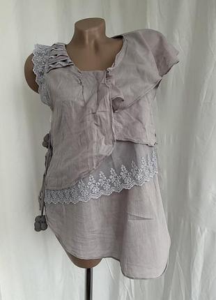 Асиметрична блуза в силі гранж бохо романтична коттон