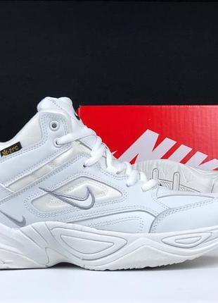 Зимние мужские кроссовки nike m2k tekno белые
