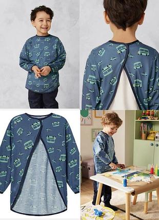 Фартук для творчества с длинными рукавами для мальчика lupilu синий