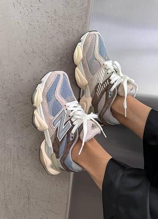 Кроссовки new balance 9060 beige brown blue