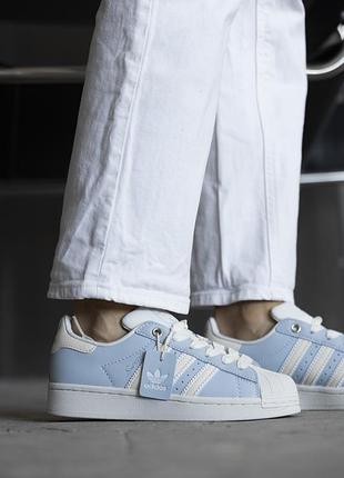 Кеди жіночі superstar блакитні