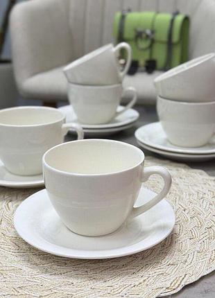 Набор чашек 6 шт с блюдцем "вдала" 200 мл