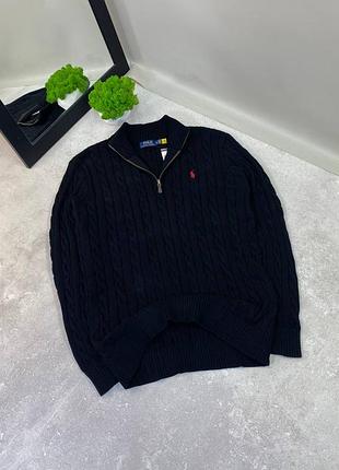 Зіп-светр від polo ralph lauren black, red logo
