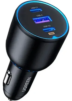 Автомобильный зарядный ugreen 130w 2c+u black cd293 p/n: 90413