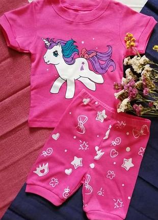 Дитяча піжамка для дівчаток рожева літня