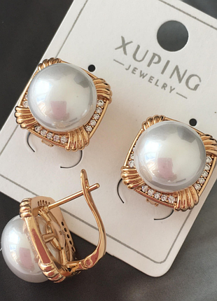 Серьги позолоченные, медзолото, позолота