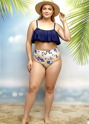 Купальник, високі плавки верх волан топ