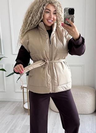 6️⃣7️⃣0️⃣грн жіноча жилетка безрукавка з пояском