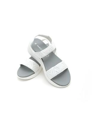 Босоножки белые спортивные на липучках 28524