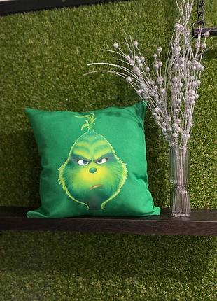 Подушка с принтом габардиновая гренч, зеленая 35х35 (97)
