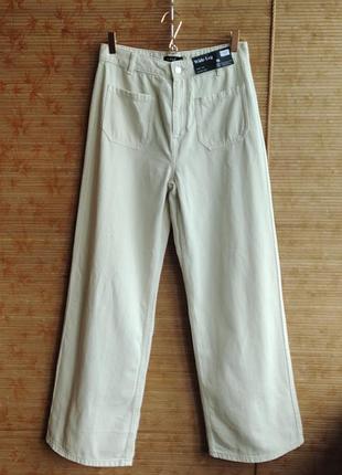 Джинсы палаццо молочного цвета