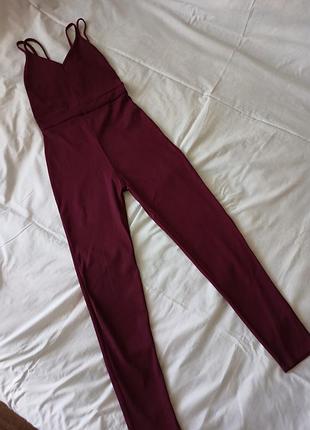 Бордовий марсала комбінезон ромпер bershka m 28