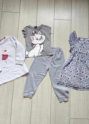 Лот вещей на девочку, набор, комплект, штаны, платье, футболка, туника