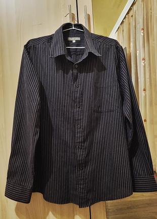 Темно-синяя рубашка в 2 полоски friday, размер m-l/46-48