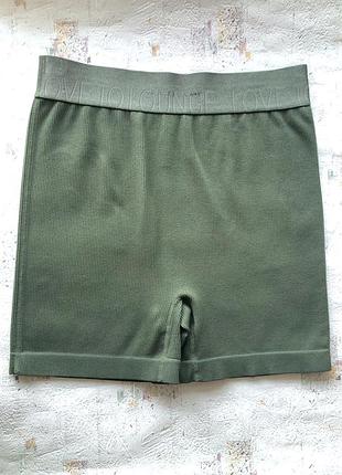 Шорти велосипедки жіночі хакі в рубчик зелені