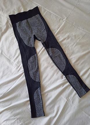 Спортивні моделюючі чорні сірі лосини xs s