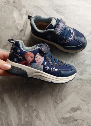 Неубивающие кроссовки, светящиеся, ледяное сердце, кроссовки frozen ана и эльза, синие кроссовки geox