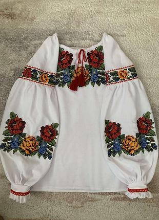 Рубашка вышитая вышиванка детская вышитая блузка в школу в садик