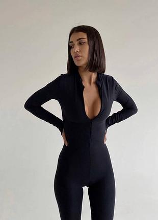 Теплий чорний комбінезон