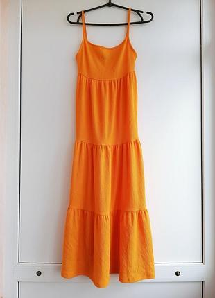 Сарафан жіночий оранжевий ярусний