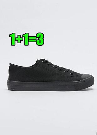 1+1=3 базові чорні жіночі кросівки кеди new look, розмір 38