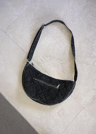 Джинсова сумка чебурек джинс джинсовая графитовая графіт