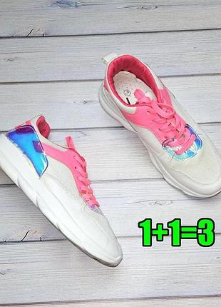 1+1=3 стильные бело-розовые женские кроссовки дышащие с сеточкой suprem, размер 39