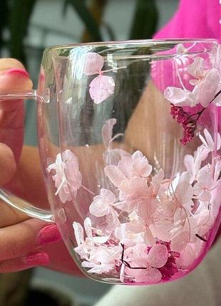 Кружка подвійне скло рожева чарівність 350мл