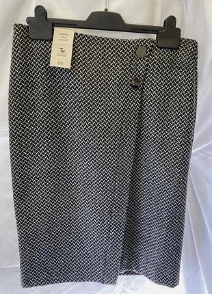 Зимова спідниця tu чорно-біла, імітація запаху