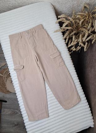 Бежевые джинсы карго ms 5-6 лет (110-116)