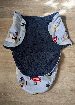 Конверт, спальный мешок детский, теплый, материал в виде мягкого плед, для новорожденного и до 68 см