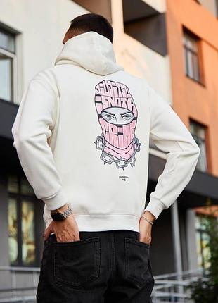 Худи monto maska, р.s,m,l,xl, коротковорсовый велюр + микрофон, белый