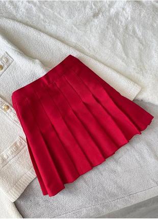 Юбка. юбка красная.юбка в складку.