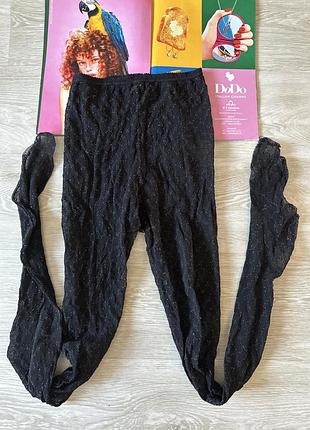 Черные брендовые колготы со швом