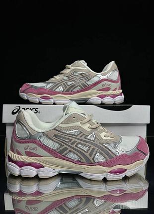 Р.36-41 кроссовки asics gel nyc cream mineral beige pink 0661