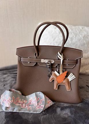 Трендова сумка біркін шкіряна 30 см