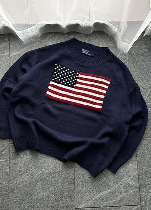 Свитер свитшот реглан худи кофта толстовка лонгслив ralph lauren polo flag prl флаг