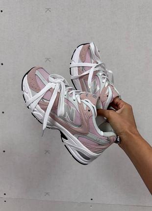 Кроссовки new balance 530 pink / white laces