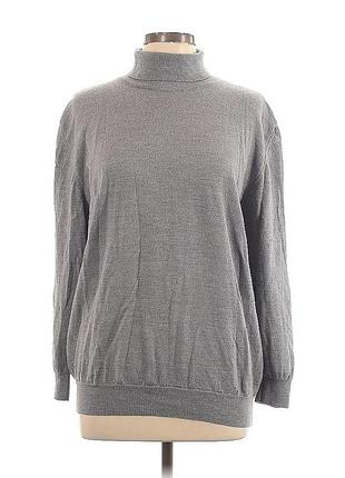 Базова водолазка унісекс вільна/ светр з горлом 100% вовна р.52-54