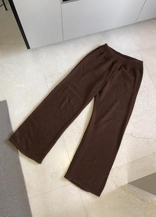 Вязанные брюки штаны тёплые в’язані штани теплі широкі широкие