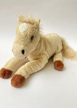Мягкая игрушка лошадка бежевая лошадь конь мʼяка плюшева іграшка кінь
