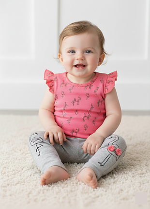 Костюм бодік + штани carter's для дівчинки, розміри 3, 6, 9 місяців