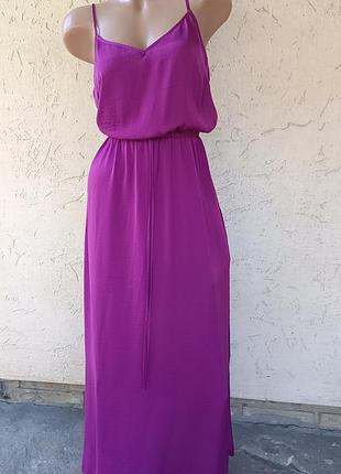 Платье на бретелях фуксия, платье фуксия