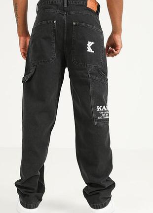 Karl kani mens streetwear grey washed carpenter tapered jeans чоловічі, вінтажні, сірі джинси, карл кані